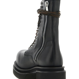 Rick Owens Lace Up Bogun Combat Boots