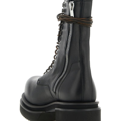 Rick Owens Lace Up Bogun Combat Boots
