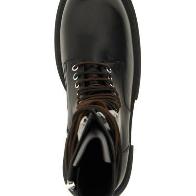 Rick Owens Lace Up Bogun Combat Boots