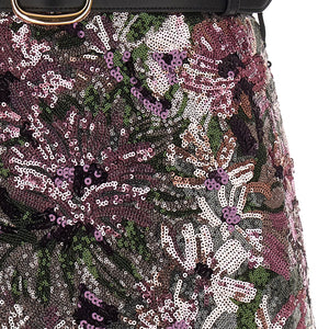 Self-Portrait Floral Sequin Mini Skirt