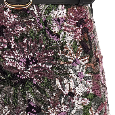 Self-Portrait Floral Sequin Mini Skirt