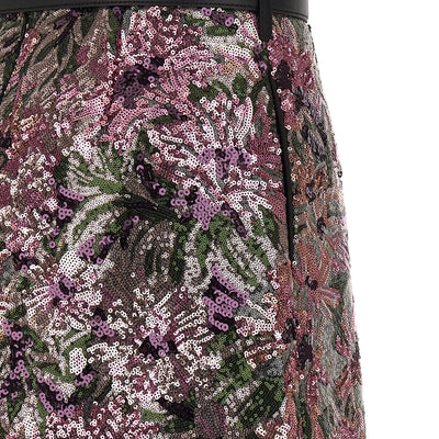 Self-Portrait Floral Sequin Mini Skirt