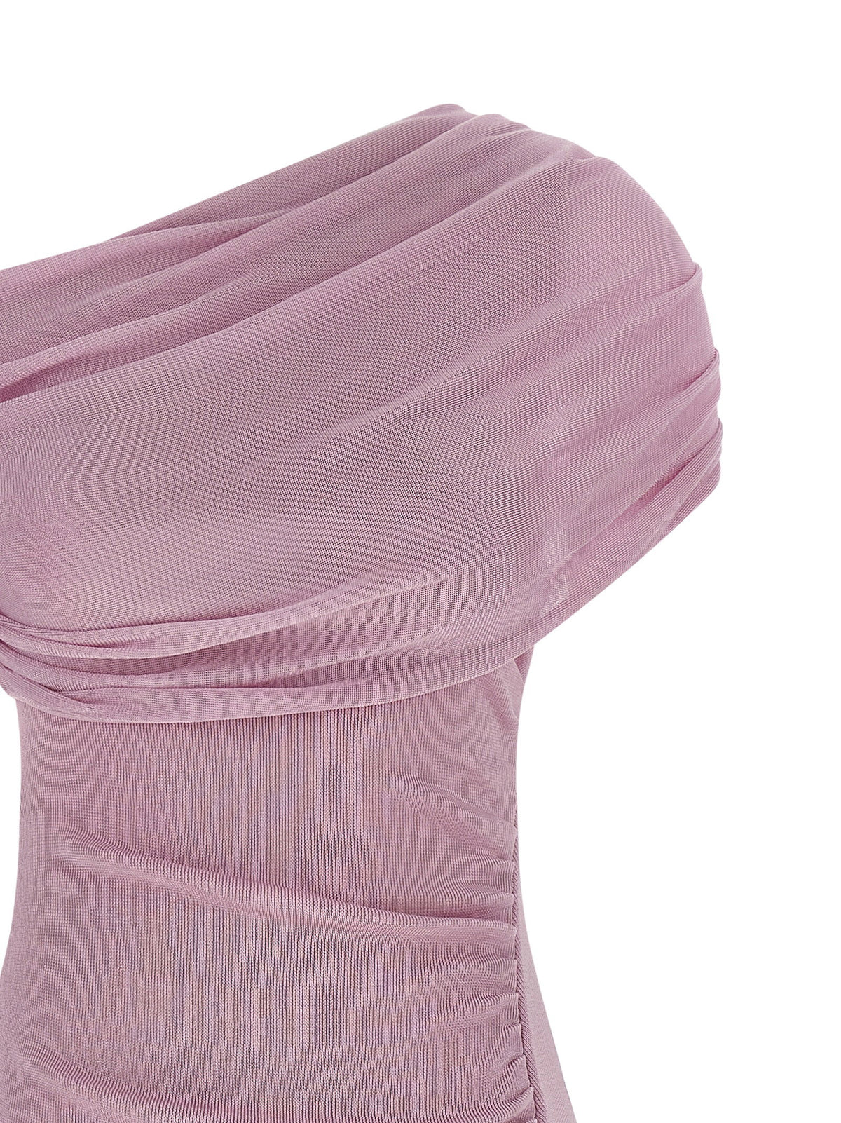 Self-Portrait Pink Cotton Draped Knit Midi Dress