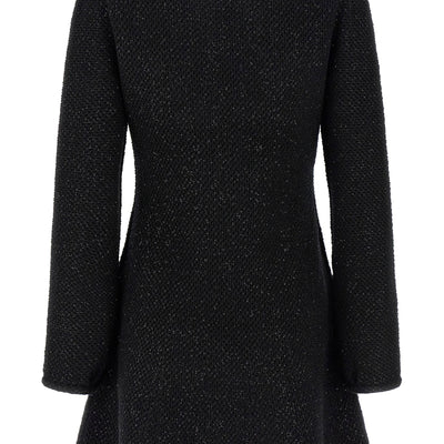 Self-Portrait Black Sequin Knit Mini Dress