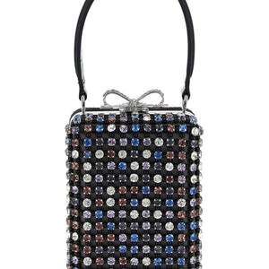 Self-Portrait Multi Crystal Chainmail Handbag