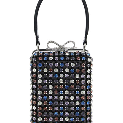 Self-Portrait Multi Crystal Chainmail Handbag