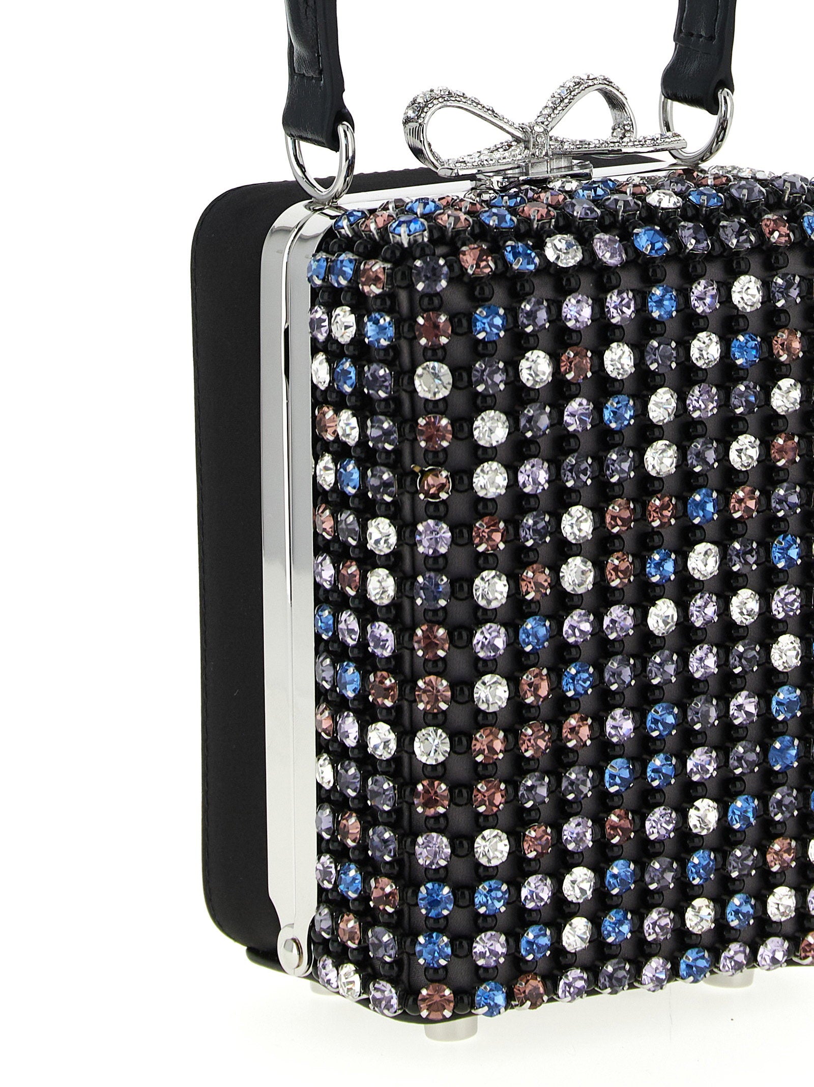 Self-Portrait Multi Crystal Chainmail Handbag