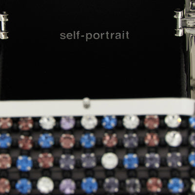 Self-Portrait Multi Crystal Chainmail Handbag