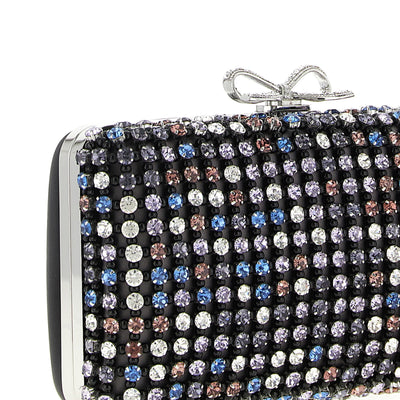 Self-Portrait Multi Crystal Chainmail Clutch