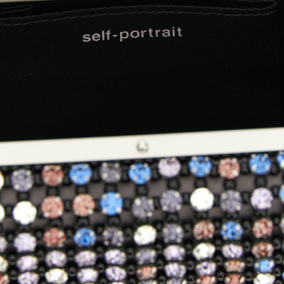 Self-Portrait Multi Crystal Chainmail Clutch