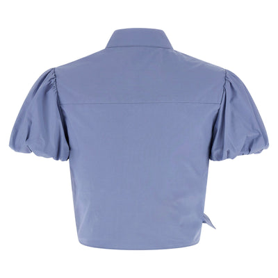 Self-Portrait Blue Cotton Tie Side Top