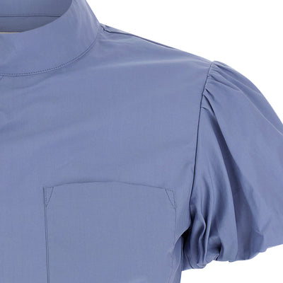 Self-Portrait Blue Cotton Tie Side Top