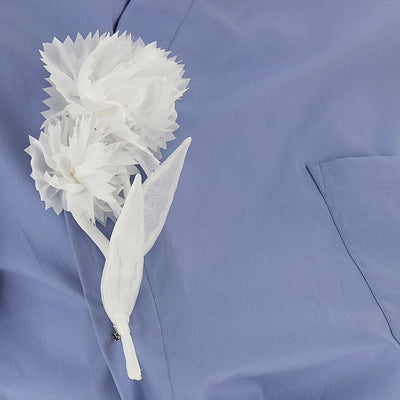 Self-Portrait Blue Cotton Tie Side Top