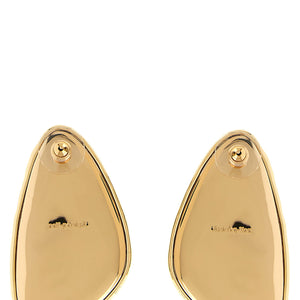Self-Portrait Hammered Gold Crystal Earrings