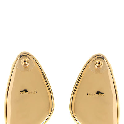 Self-Portrait Hammered Gold Crystal Earrings