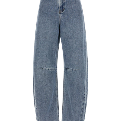 Self-Portrait Blue Barrel Leg Jeans