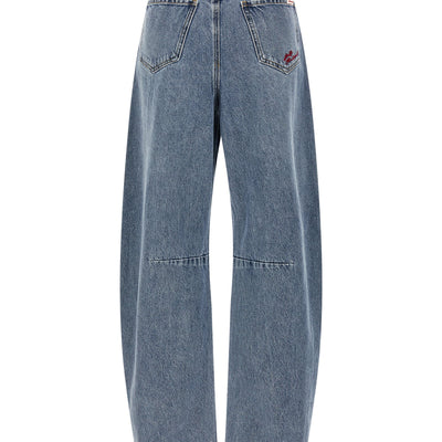 Self-Portrait Blue Barrel Leg Jeans