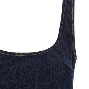 Self-Portrait Indigo Denim 3d Flower Mini Dress