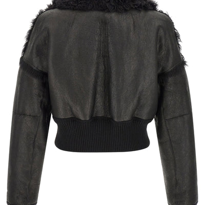 Rick Owens Flight Jkt Cropped Bomber Jacket