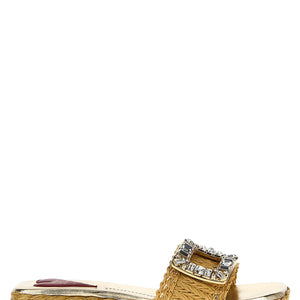 Roger Vivier Raffia Jewel Sandals