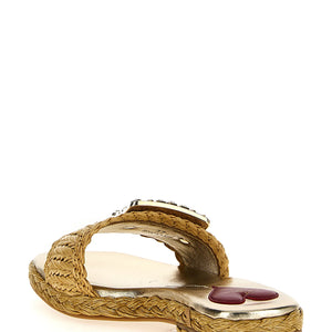 Roger Vivier Raffia Jewel Sandals