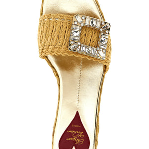 Roger Vivier Raffia Jewel Sandals