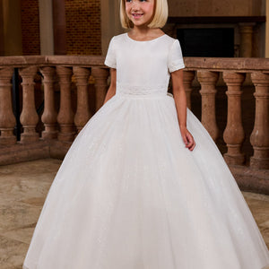 Girls Short Sleeve Gown by Rachel Allan RB9172