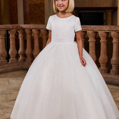 Girls Short Sleeve Gown by Rachel Allan RB9172