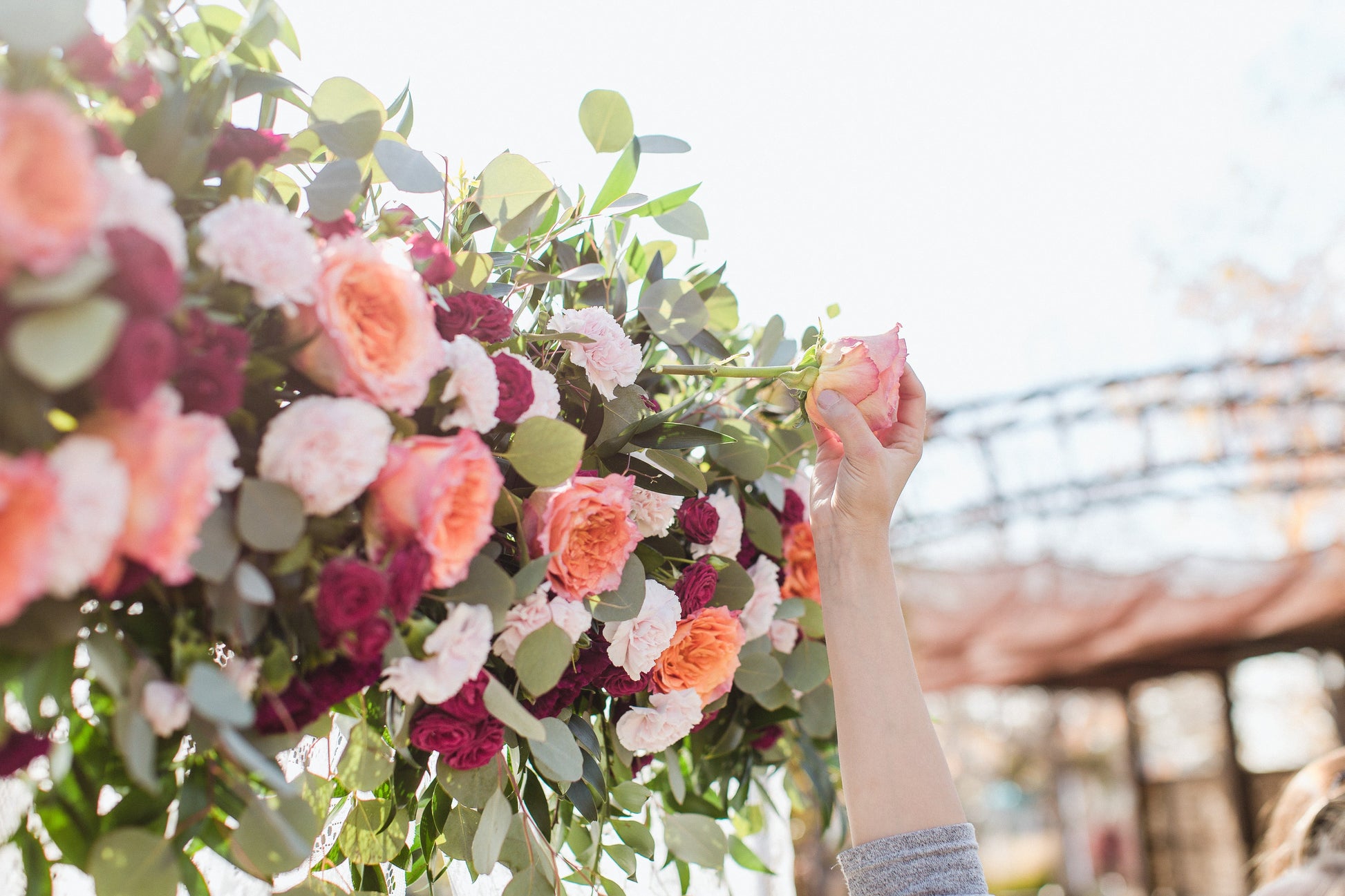 DIY Floral Garden Arch with Wedding Chicks