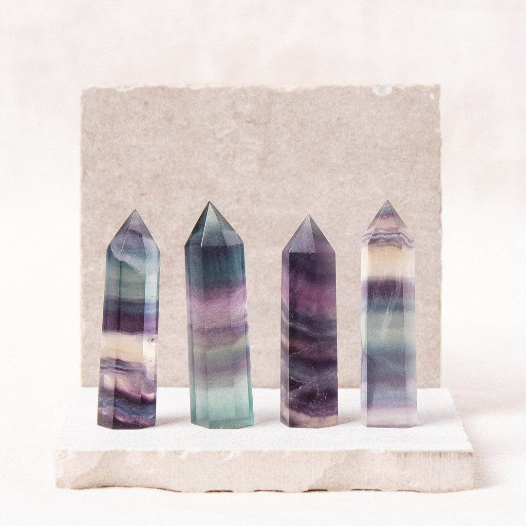 Rainbow Fluorite Crystal Point - AAA Premium Quality