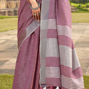 Nectarous Pink Cotton Silk Saree With Whimsical Blouse Piece