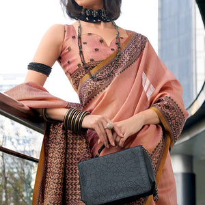 Designer Pink Cotton Silk Saree With Surreptitious Blouse Piece