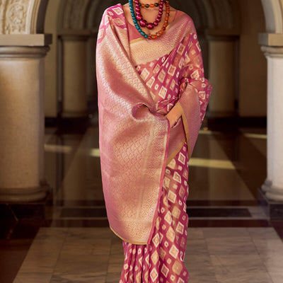 Ravishing Purple Soft Banarasi Tissue Silk Saree With Groovy Blouse Piece