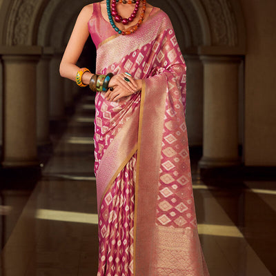 Ravishing Purple Soft Banarasi Tissue Silk Saree With Groovy Blouse Piece