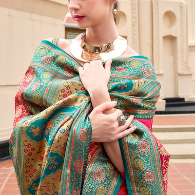 Appealing Dark Pink Soft Banarasi Silk Saree With Wonderful Blouse Piece
