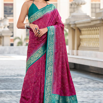 Girlish Wine Soft Banarasi Silk Saree With Stunner Blouse Piece