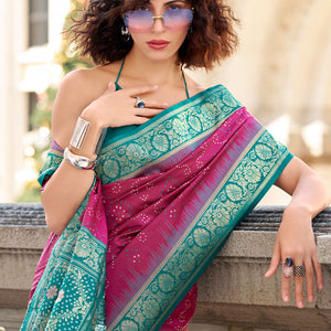 Girlish Wine Soft Banarasi Silk Saree With Stunner Blouse Piece