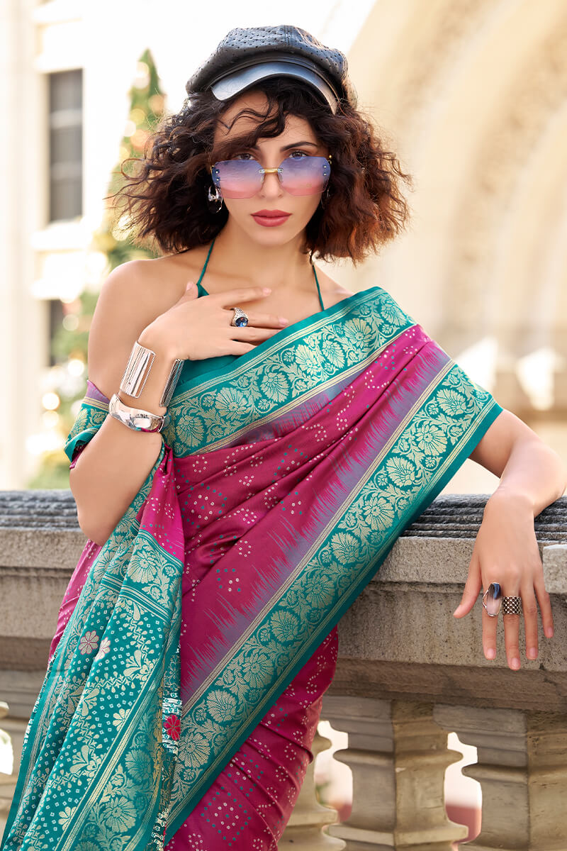 Girlish Wine Soft Banarasi Silk Saree With Stunner Blouse Piece