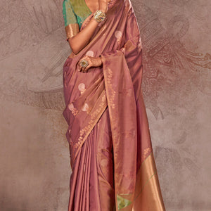 Felicitous Brown Two Tone Soft Banarasi Silk Saree With Evocative Blouse