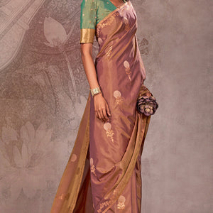 Felicitous Brown Two Tone Soft Banarasi Silk Saree With Evocative Blouse