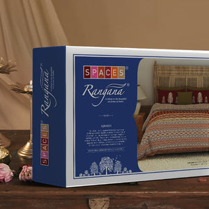 Gara Floral Light Blue 100% Cotton King Size Bedsheet - Rangana by Spaces