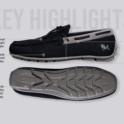 ReLive Knit Boat Loafers : Black