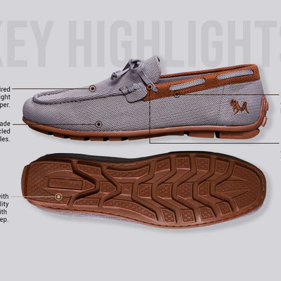 ReLive Knit Boat Loafers : Grey