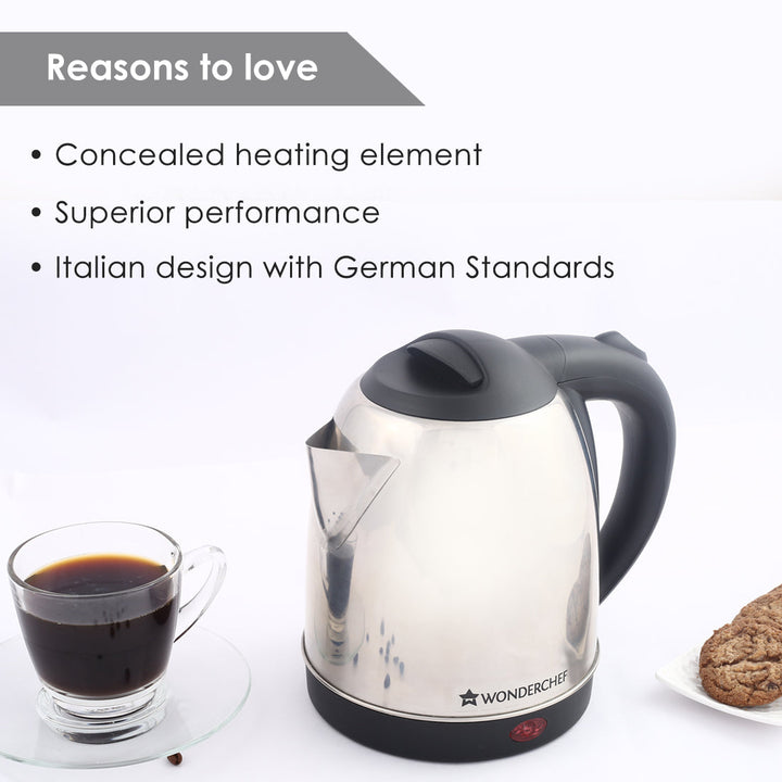 Prato Automatic Stainless Steel Cordless Electric Kettle, 1.5 Litres,