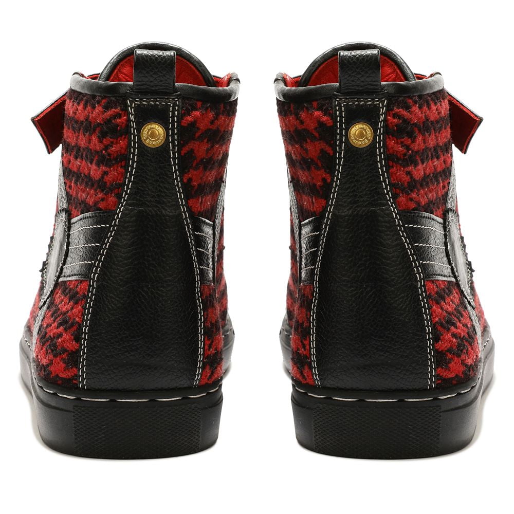 Red Classic Houndstooth High_Tops for Women (discontinued)