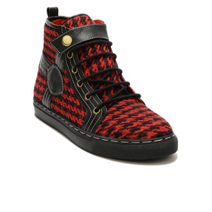 Red Classic Houndstooth High_Tops for Women (discontinued)