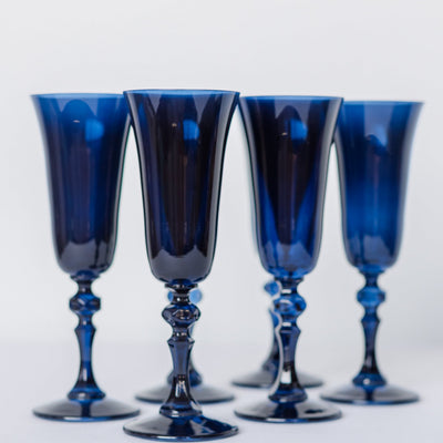 Estelle Colored Regal Flute - Set of 6 {Midnight Blue}