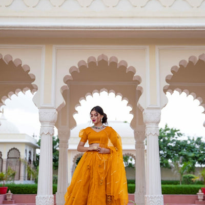 ORGANZA PUFF SLEEVES LEHENGA
