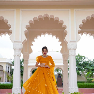 ORGANZA PUFF SLEEVES LEHENGA