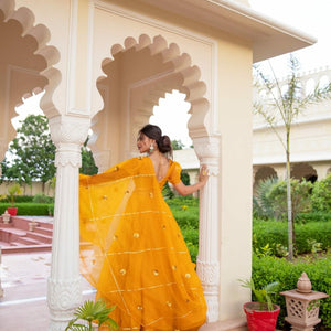 ORGANZA PUFF SLEEVES LEHENGA